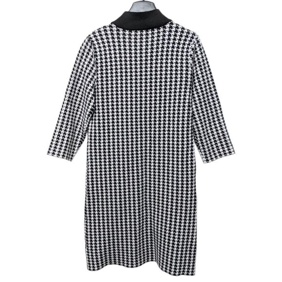 MARINA V Parisian Herringbone Knit Mock Neck Dress M - Picture 4 of 7